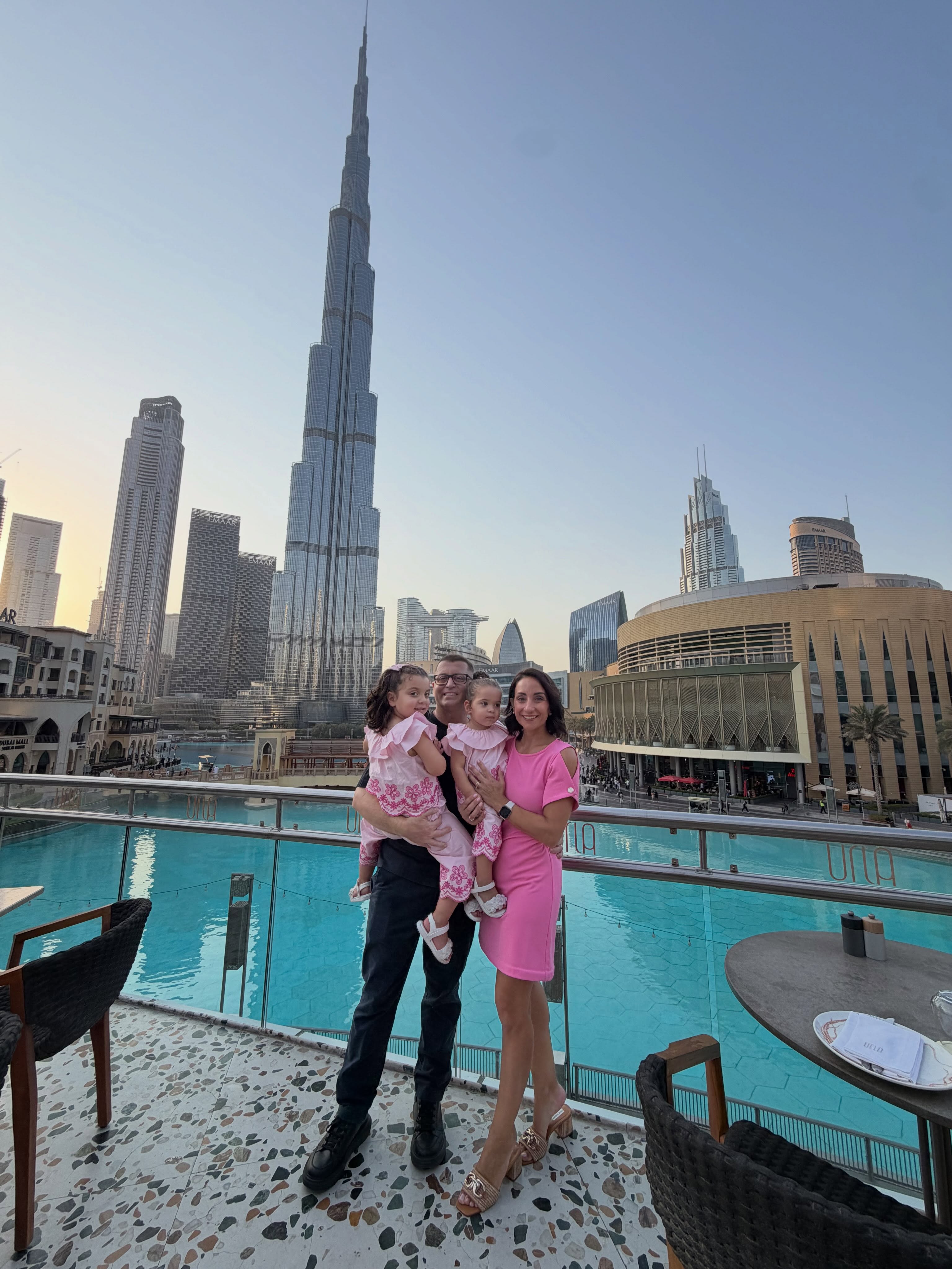 Fabio Raffaeli con la famiglia a Dubai